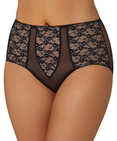 Exquisite Floral Lace Sheer Witchery Full Brief D15954- Black-16 - CT11N1LD08V $39.79 Panties