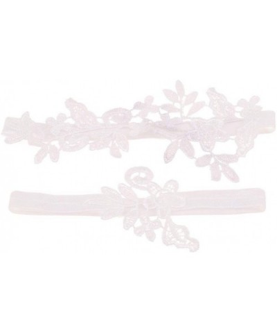 Women Wedding Garter Rhinestone Lace Flower Sexy Garters Belt for Women Bride-White - White - CN196Z8U39Z $10.35 Garters & Ga...