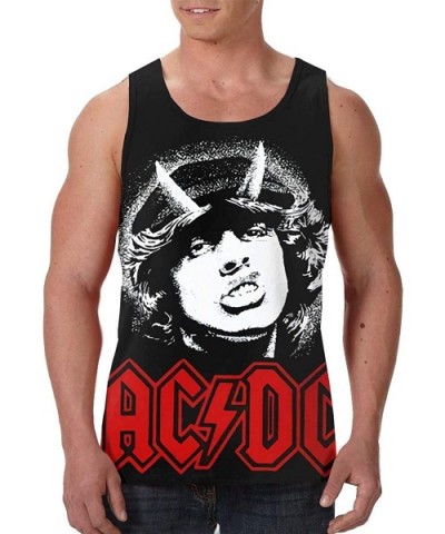 AC/DC Mens Trend Tank Top Undershirts Black - C919DSSNUKM $32.41 Undershirts