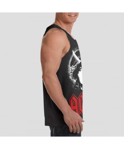 AC/DC Mens Trend Tank Top Undershirts Black - C919DSSNUKM $32.41 Undershirts