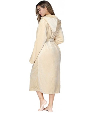 Fleece Womens Robe Lightweight Soft Plush Warm Bathrobes with Hood - Yellow - C31930LK26C $40.34 Robes