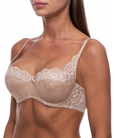 Women's Sexy Push Up Balconette Lace Shelf Bra - Classic Beige - CT18D749EN5 $42.42 Bras