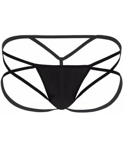 Mens Sexy Mini Open Back Underwear Strappy Naughty Lingerie G String Thong - Black - CL188IQASDX $28.59 G-Strings & Thongs