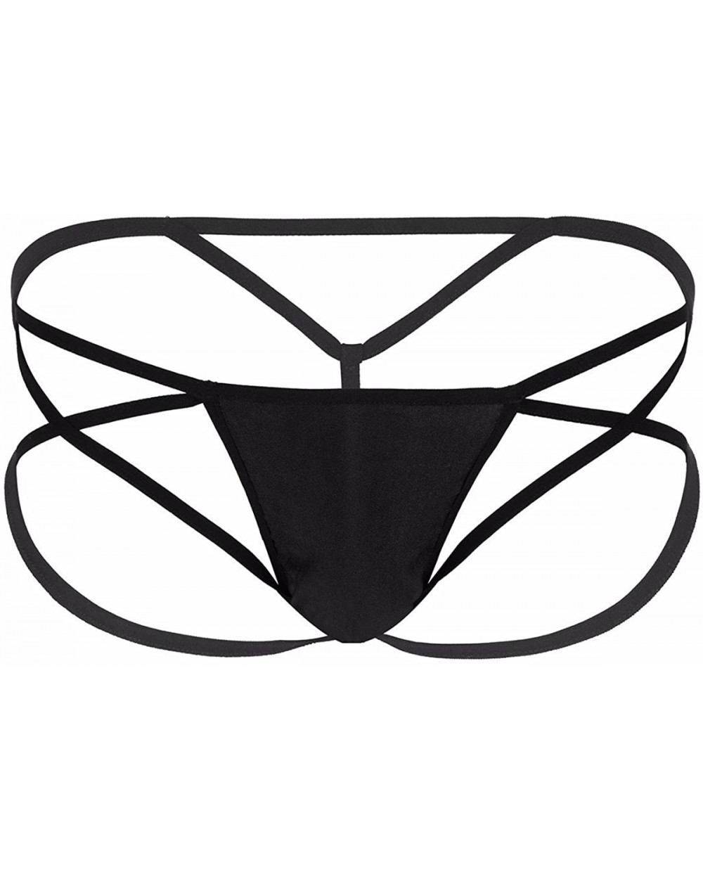 Mens Sexy Mini Open Back Underwear Strappy Naughty Lingerie G String Thong - Black - CL188IQASDX $28.59 G-Strings & Thongs