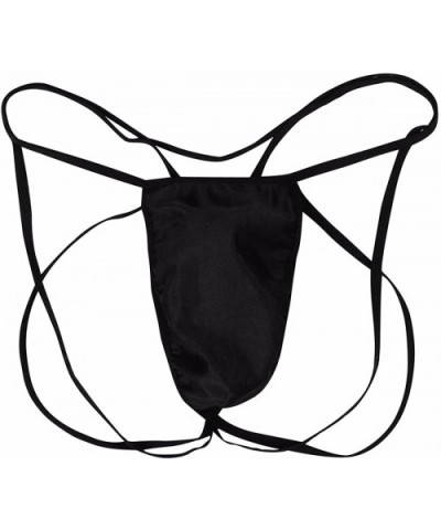 Mens Sexy Mini Open Back Underwear Strappy Naughty Lingerie G String Thong - Black - CL188IQASDX $28.59 G-Strings & Thongs