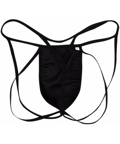 Mens Sexy Mini Open Back Underwear Strappy Naughty Lingerie G String Thong - Black - CL188IQASDX $28.59 G-Strings & Thongs