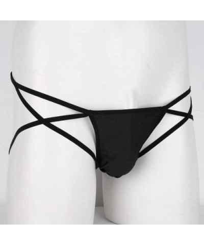 Mens Sexy Mini Open Back Underwear Strappy Naughty Lingerie G String Thong - Black - CL188IQASDX $28.59 G-Strings & Thongs