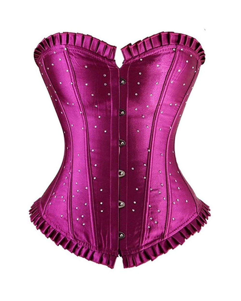 Corsets for Women Corset Top Bustier Overbust Lace Up Corset Plus Size - 804purple - C8196I8NMDY $26.94 Bustiers & Corsets