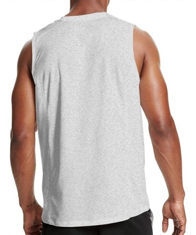 Men's Gray Summer Round Neck Sleeveless T-Shirt Stylish Cotton Undershirt Gym - Wiz Khalifa16 - CY190XCMNTO $36.70 Undershirts