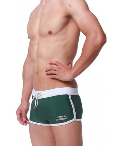 Sexy Mens Swimming Briefs Boxer Shorts with Front Tie - Green - CC12EAWVPHV $29.39 Boxer Briefs