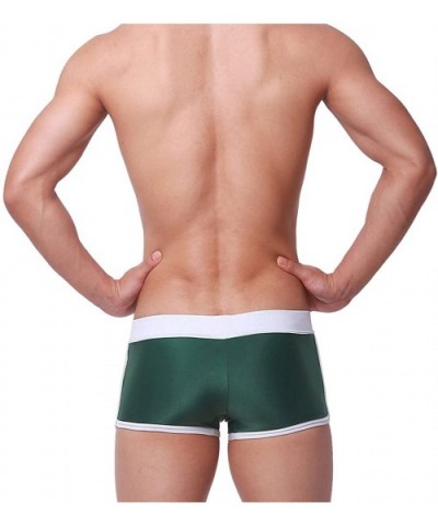 Sexy Mens Swimming Briefs Boxer Shorts with Front Tie - Green - CC12EAWVPHV $29.39 Boxer Briefs