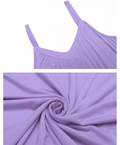 Long Nightgown Sexy Full Slips Sleepwear Summer Racerback Sleepshirt Loose Chemise Lingerie for Women - Lilac - CF18UWYD5N5 $...