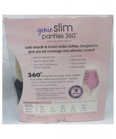 Genie Slim Panties 360 Slimming Panty Underwear Slims & Trims Women Size Large 2 Pair (1 Pair Black and 1 Pair Nude) - CO18CE...