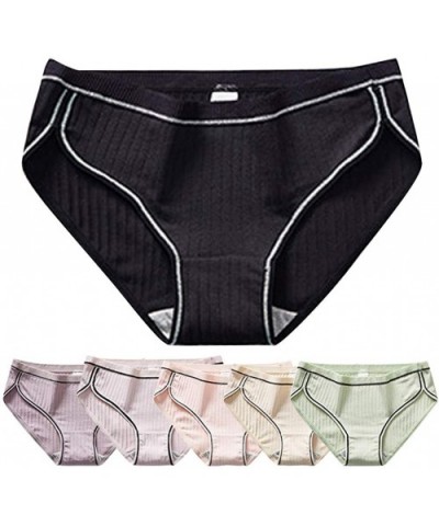 Women's Cotton Stretch Underwear Briefs Soft Mid Rise Ladies Hipster Panties - Beige - CA18AGQC673 $13.27 Bottoms