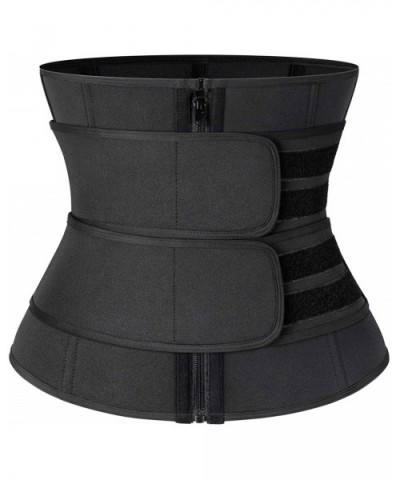 Waist Trainer Corset Trimmer Belt for Women Alpha Therapy Waist Cincher Sauna Sweat Belt Sports Girdle Weight Loss - Black(2b...