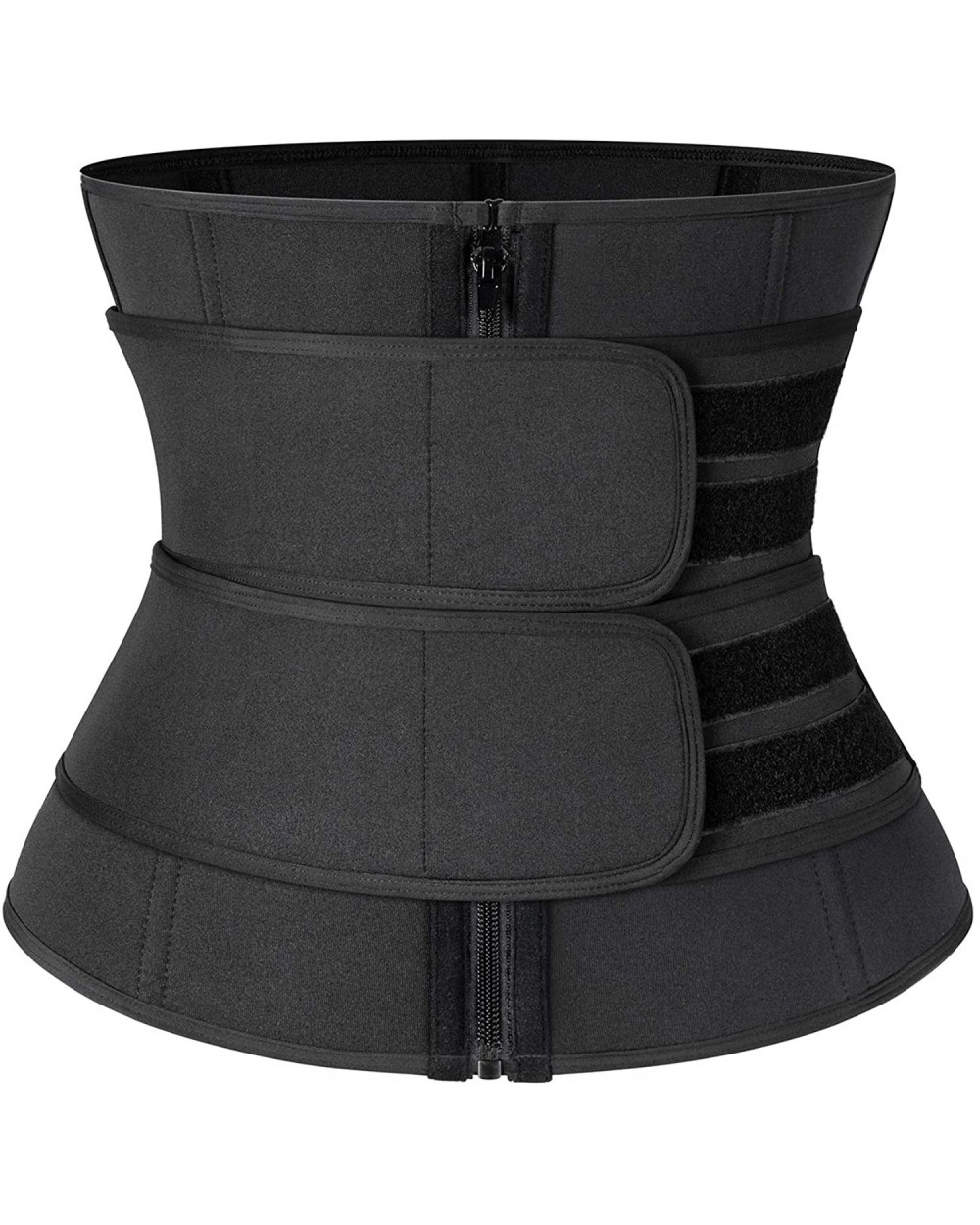 Waist Trainer Corset Trimmer Belt for Women Alpha Therapy Waist Cincher Sauna Sweat Belt Sports Girdle Weight Loss - Black(2b...