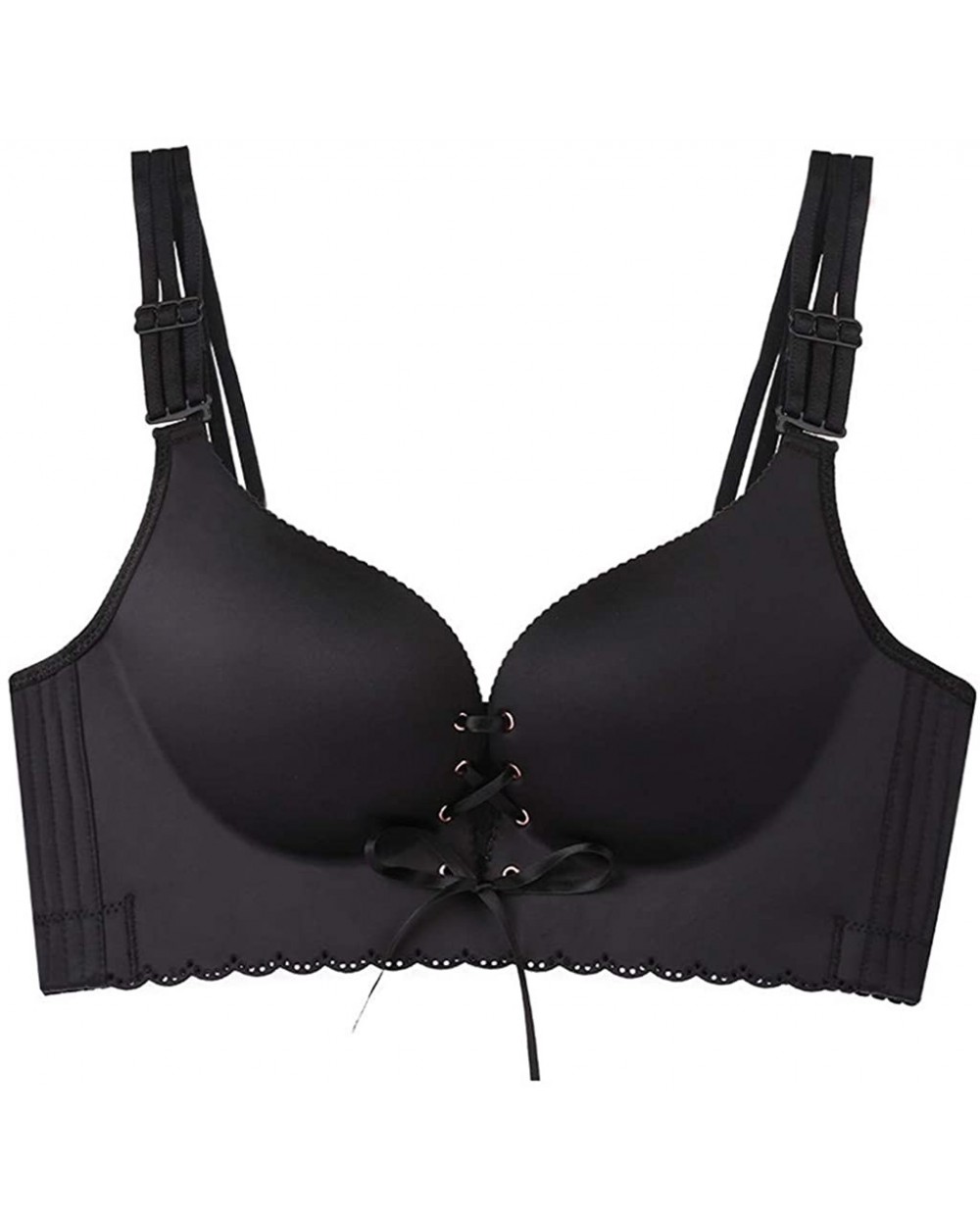 Fashion Women Underwear Pull B Style to Increase Drop-Proof Close Large Size Bra - Black - CF18S7RDGO9 $31.42 Bustiers & Corsets