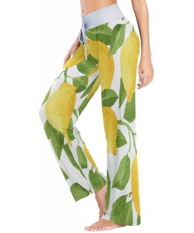 Womens Pajama Lounge Pants Lemon Tree and Flowers Wide Leg Casual Palazzo Pj Sleep Pants Laides - 3d Print 2 - CJ19CQ9UK9K $3...