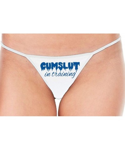 Cumslut in Training Submissive Oral Sub Slut Sexy White Thong - Royal Blue - CL18ZZUKZ6T $23.73 Panties