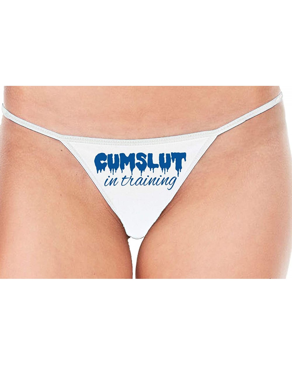 Cumslut in Training Submissive Oral Sub Slut Sexy White Thong - Royal Blue - CL18ZZUKZ6T $23.73 Panties