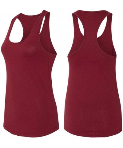 Ladies Feel Safe at Night Sleep with EMT Racerback - Scarlet - CW18YI69ZX6 $19.05 Tops