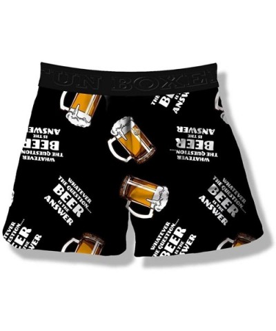 Beer is The Answer Men's Boxer Short (Medium) Black - CX18DWOHR4Z $25.92 Boxers