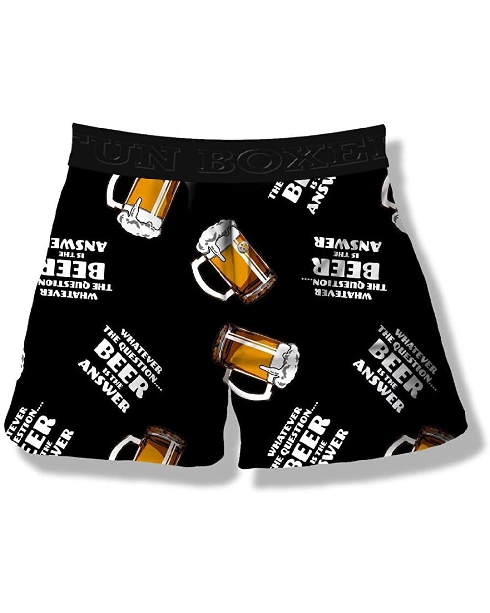 Beer is The Answer Men's Boxer Short (Medium) Black - CX18DWOHR4Z $25.92 Boxers