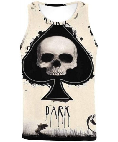 Men's Muscle Gym Workout Training Sleeveless Tank Top Human Skeleton Yeah - Multi9 - CI19DLMQ68Z $46.01 Undershirts