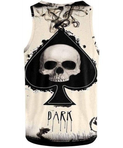 Men's Muscle Gym Workout Training Sleeveless Tank Top Human Skeleton Yeah - Multi9 - CI19DLMQ68Z $46.01 Undershirts