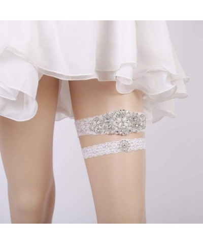 2020 Luxury Throw Away and Keep One Lace Wedding Garter Set for Brides - A3 White - CQ189Z5MHD7 $25.80 Garters & Garter Belts