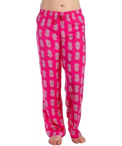 Women's Woven Viscose Sleep/Lounge Pants (Juniors) - Pineapple - Fuchsia - C912F1F3J0N $20.97 Bottoms