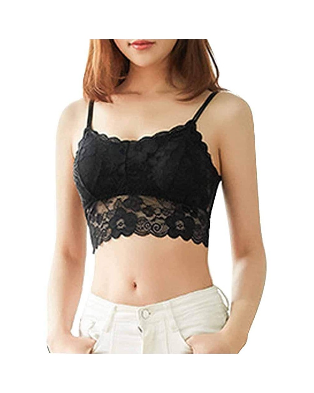 Fashion Women's Lace Strap Wrapped Chest Crop Top New Underwear Sexy Solid Corset - Black - C1195Y89OEO $26.04 Bustiers & Cor...