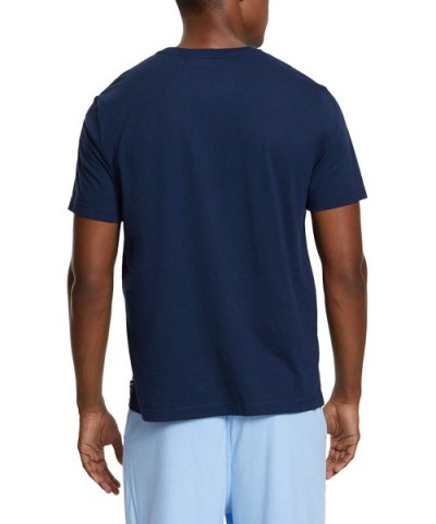 Men's Short Sleeve Crew Neck Soft Knit Sleep Tee - Maritime Navy - CL123WPAIB1 $47.56 Sleep Tops