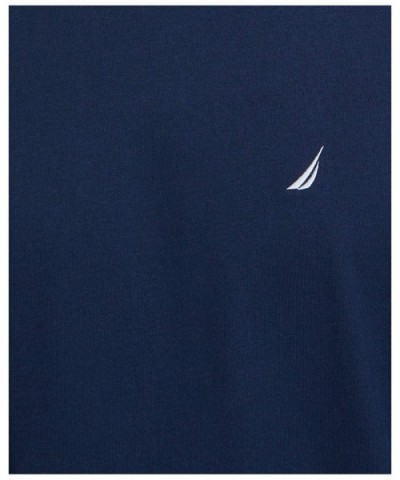 Men's Short Sleeve Crew Neck Soft Knit Sleep Tee - Maritime Navy - CL123WPAIB1 $47.56 Sleep Tops