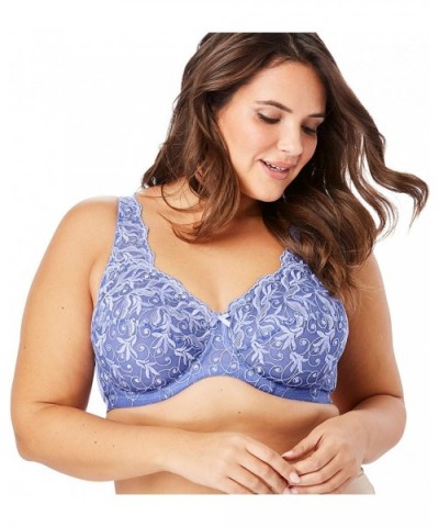 Women's Plus Size Embroidered Underwire Bra - French Lilac (0311) - C718LZZ2DCI $30.12 Bras