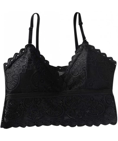 Spring Summer Lace Underwear Vest - Black - CN199LH0I7H $22.50 Bras