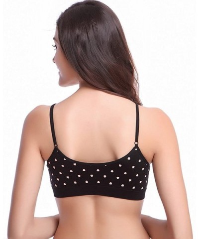 Women's Sport Bra Spaghetti Strap Yoga Camisole Crop Top Comfort Bralette - Black Heart 1 - CK18OQLDCX0 $17.58 Bras