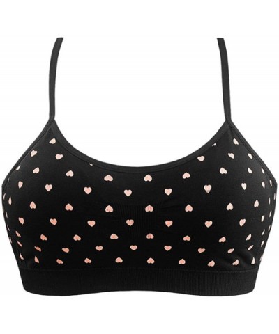 Women's Sport Bra Spaghetti Strap Yoga Camisole Crop Top Comfort Bralette - Black Heart 1 - CK18OQLDCX0 $17.58 Bras