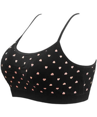 Women's Sport Bra Spaghetti Strap Yoga Camisole Crop Top Comfort Bralette - Black Heart 1 - CK18OQLDCX0 $17.58 Bras