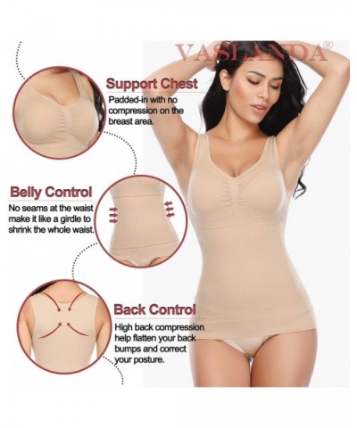 Shapewear Cami for Women Padded Tummy Control Tank Top Slimming Camisole Body Shaping Compression Vest Beige L - C518XDNINUC ...