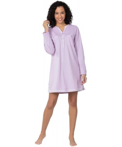 Sleep Shirts for Women - Cotton Nightgown Soft - Lavender - CR18O23WQWY $38.44 Nightgowns & Sleepshirts