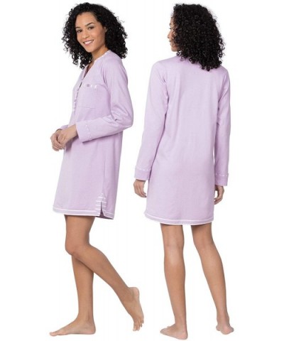 Sleep Shirts for Women - Cotton Nightgown Soft - Lavender - CR18O23WQWY $38.44 Nightgowns & Sleepshirts