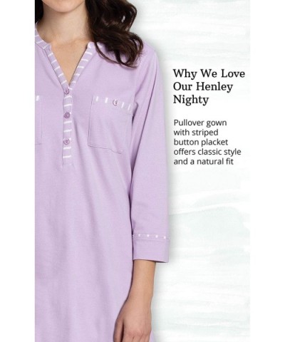 Sleep Shirts for Women - Cotton Nightgown Soft - Lavender - CR18O23WQWY $38.44 Nightgowns & Sleepshirts