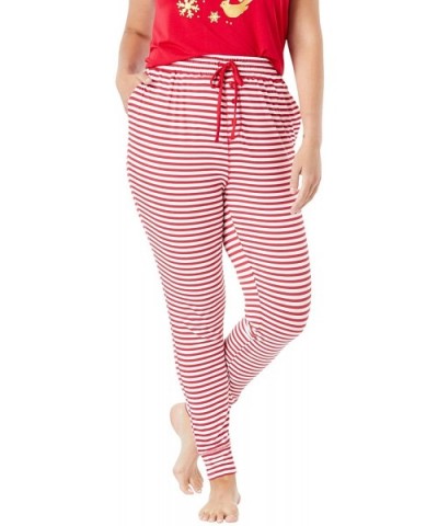 Women's Plus Size Relaxed Pajama Pant Pajama Bottoms - Classic Red Stripe (1439) - CI199L5HI9A $39.34 Bottoms
