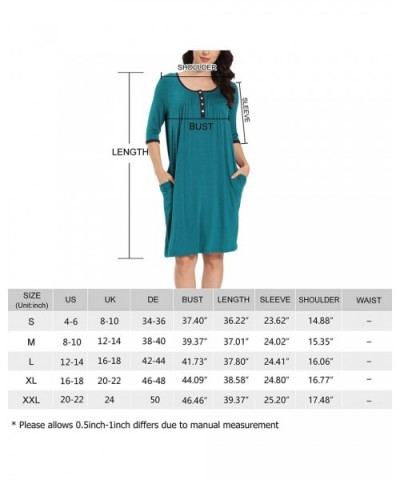 Women's Soft Nightgowns Button Sleepwear Shirt Dress Solid Nightshirt Purple XL - C919CSQSRHX $31.24 Nightgowns & Sleepshirts