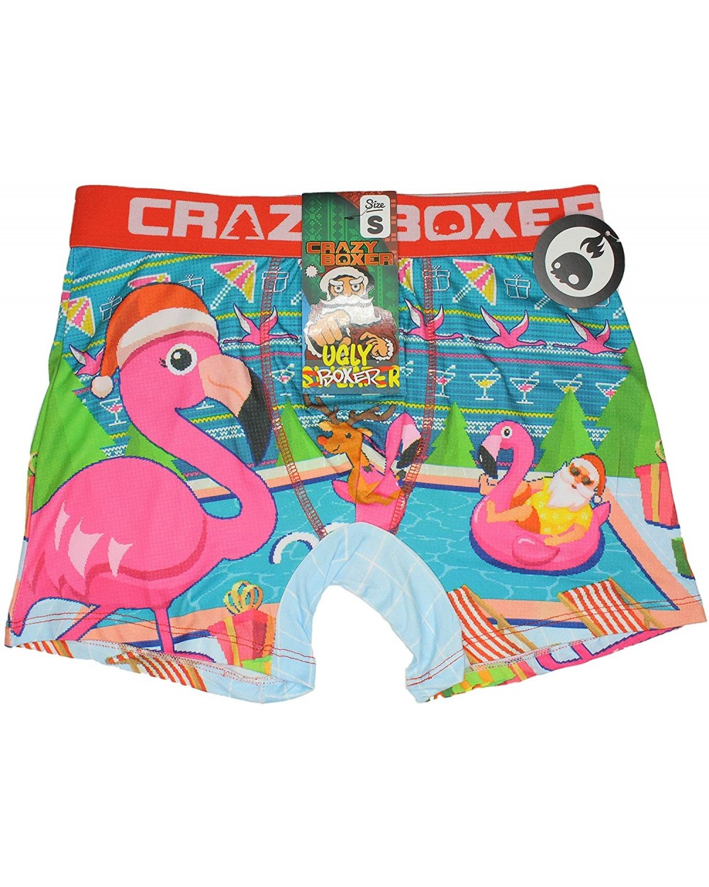 Ugly Boxer Santa Claus Pink Flamingos Men New Ultra Comfortable - CS18MDONAY6 $36.91 Boxers