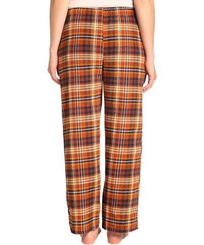 Sleepwear Womens Flannel Pajama Pants- Long 100% Cotton Pj Bottoms - Rusty Brown Plaid - C018K0LC3I9 $26.16 Bottoms