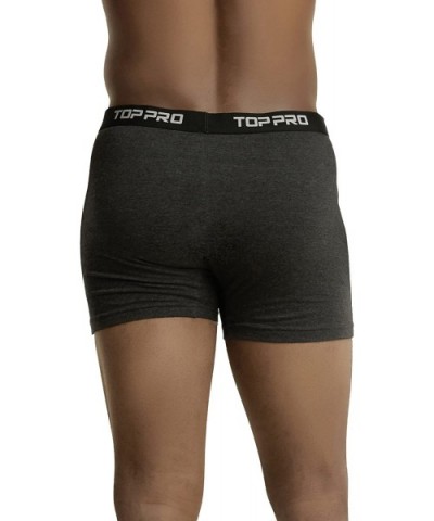 Men's Pack of Top Pro Waistband Stretch Boxer Briefs - Trunks - 6-pack - Heather Charcoal - CB18DHC5YUW $35.31 Boxer Briefs