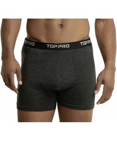 Men's Pack of Top Pro Waistband Stretch Boxer Briefs - Trunks - 6-pack - Heather Charcoal - CB18DHC5YUW $35.31 Boxer Briefs