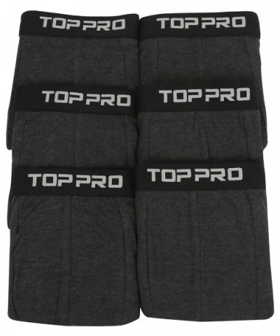 Men's Pack of Top Pro Waistband Stretch Boxer Briefs - Trunks - 6-pack - Heather Charcoal - CB18DHC5YUW $35.31 Boxer Briefs